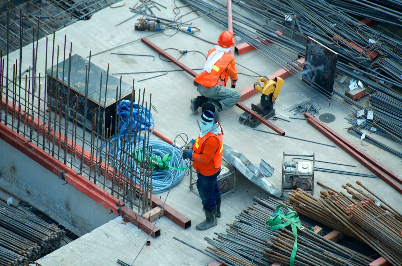 Engineers working on site with safety gear
